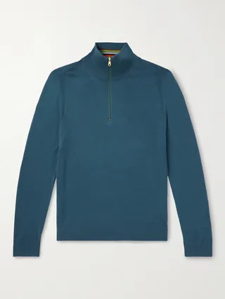 Slim-Fit Merino Wool Half-Zip Sweater