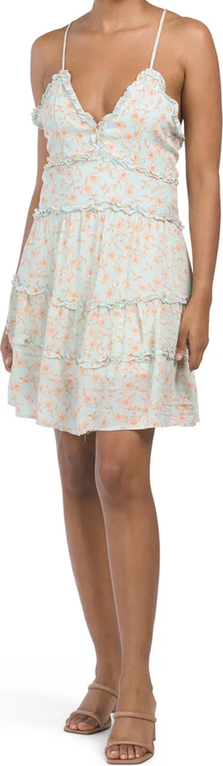 Printed Tiered Mini Dress