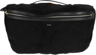 Logo Embossed Fur Coated Belt Bag