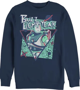 Men's Toy Story Buzz Lightyear Retro Sweatshirt - Navy Blue - Small
