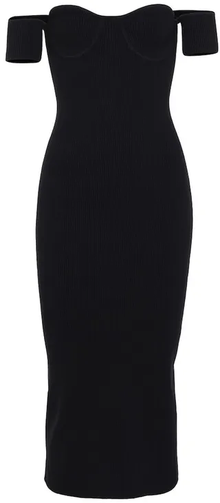Contour ribbed-knit midi dress