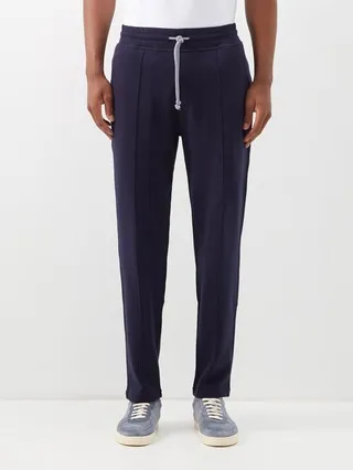 Raised-seam Cotton-blend Track Pants
