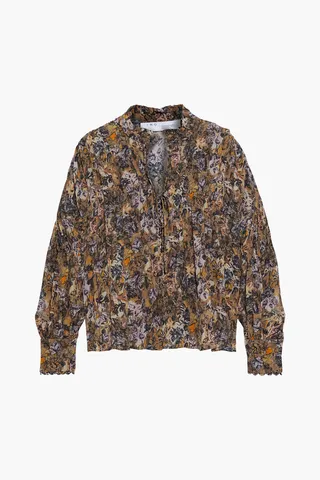 Jorik printed crepe de chine blouse