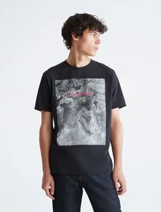 Natural Landscape Graphic Logo Crewneck T-Shirt