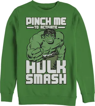 Men's Marvel St. Patrick's Day Hulk Smash Sweatshirt - Kelly Green - Large