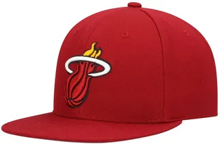 Men's Mitchell & Ness Red Miami Heat Ground 2.0 Snapback Hat