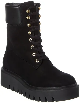 Stuart Weitzman Chalet Lug Suede Combat Boot