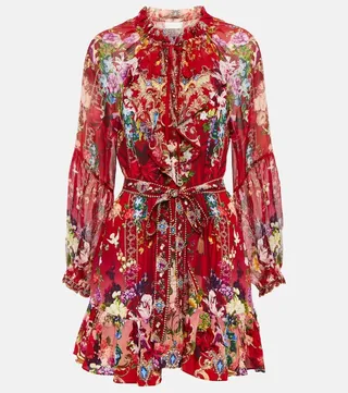 Printed silk minidress
