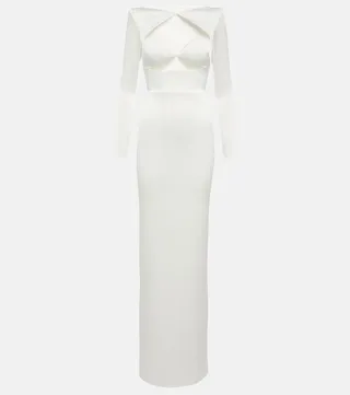 Cohan satin-crepe cutout gown