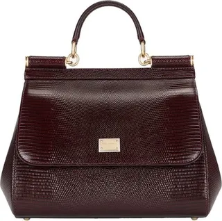 Medium Iguana-print Sicily bag