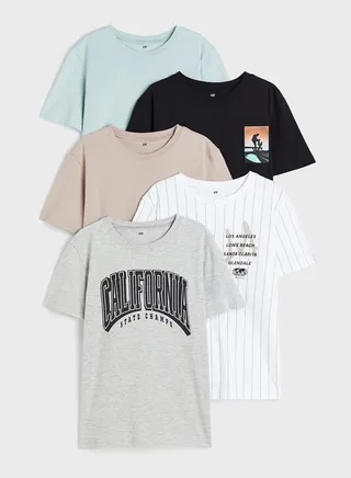 Kids 5 Pack Assorted T-Shirts