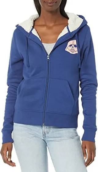 Amazon Essentials Disney | Marvel Princess Women's Fleece Sherpa-Lined Full-Zip Hoodies