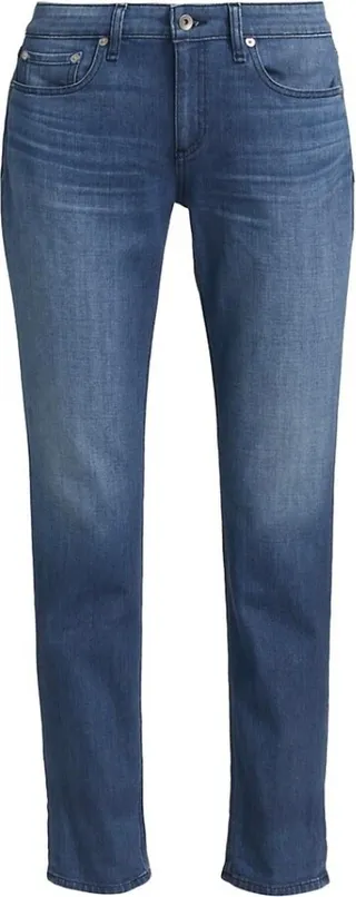 Dre Low-Rise Slim Boyfriend Jeans in Blue