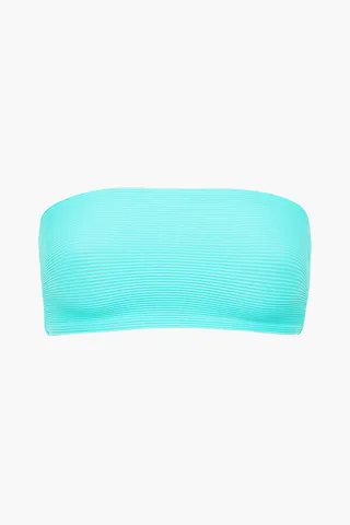 Ribbed bandeau bikini top