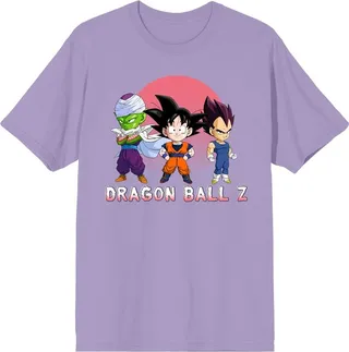 Dragon Ball Z Chibi Character Group Purple Rose Graphic Tee - S