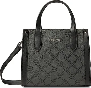 Nine West Candance Mini Tote Crossbody (Jet Black Logo) Handbags