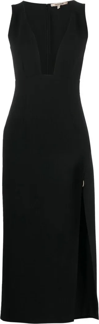 V-neck side-slit dress