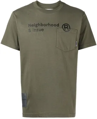 logo-print pocketed T-shirt