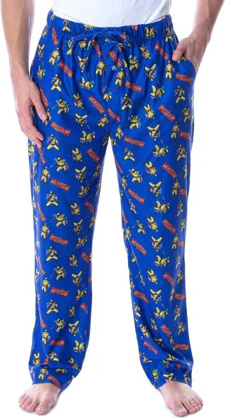 Marvel Men's X-Men Wolverine Allover Superhero Loungewear Pajama Pants (SM) Blue