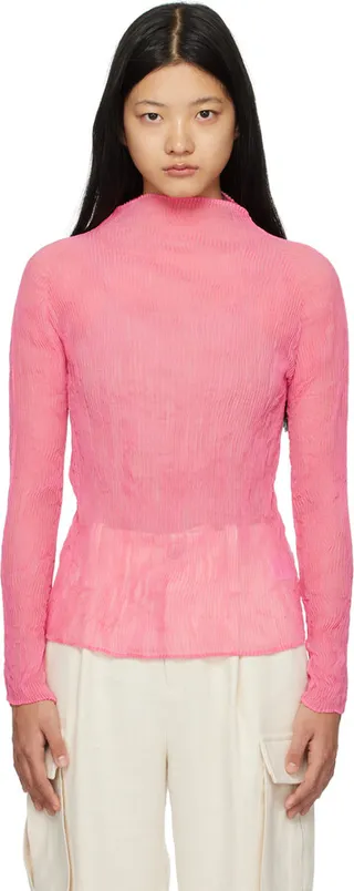 Issey Miyake Pink Twist 3 Turtleneck
