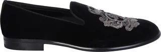 Embroidered Velvet Slippers