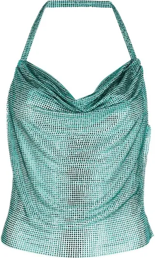 Crystal-Embellished Halterneck Vest
