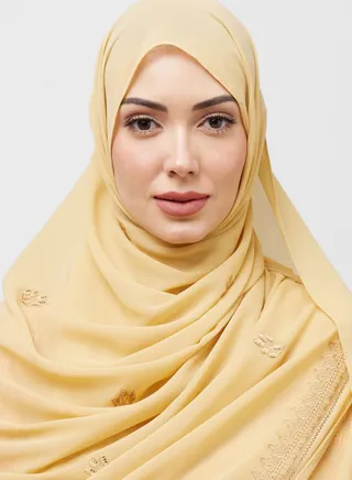 Poly Hijab With Embroidery