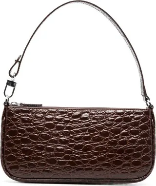 Croco-Embossed Design Shoulder Bag