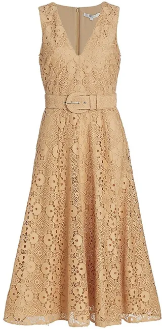 Lace Fit-&-Flare Midi-Dress
