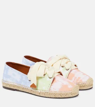 Tie-dye canvas Derby espadrilles