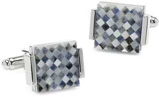 Ox & Bull Trading Co. Pearl Checked Cufflinks