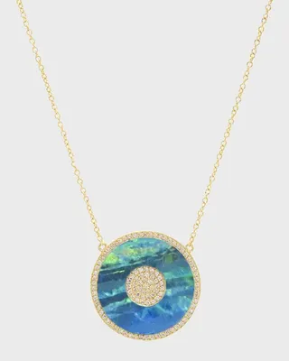 Boulder Opal Diamond Evil Eye Necklace