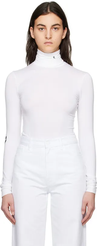 Raf Simons White Hand Sign Turtleneck