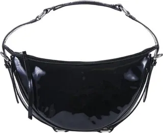 Logo Engraved Zipped Shoulder Bag