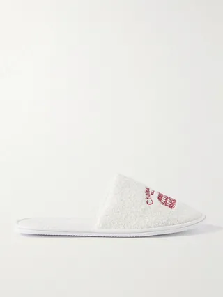 Chateau Josué Embroidered Terry Slippers