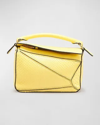 Puzzle Mini Snakeskin Satchel Bag