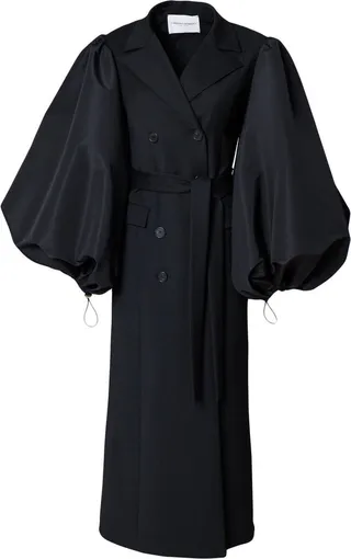 Double-Breasted Oversize-Sleeved Coat