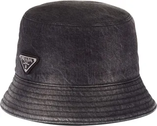 Logo-Plaque Denim Bucket Hat