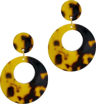 Tortoiseshell Resin Drop Earrings