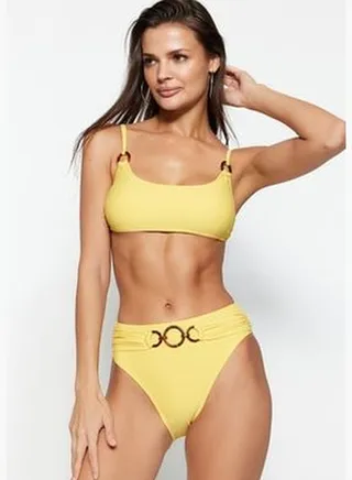 Yellow Bralette Accessorized Bikini Top TBESS23BU00122