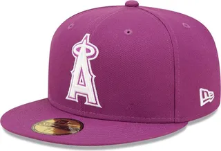 Men's New Era Grape Los Angeles Angels Logo 59FIFTY Fitted Hat