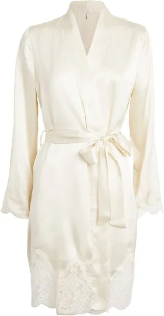 Aubade Silk Lace-Trim Robe
