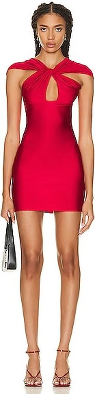 Coperni Cut Out Jersey Dress in Red