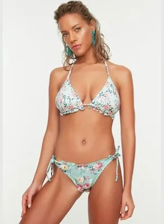 Crispy Floral Pattern Tie Bikini Bottoms TBESS21BA0394