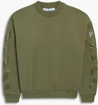 Printed cotton-fleece sweatshirt