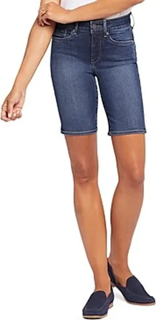 Nydj Ella Side Slit Denim Bermuda Shorts