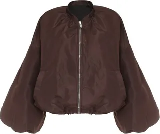 MSGM Puff-Sleeved Zipped Bomber Jacket