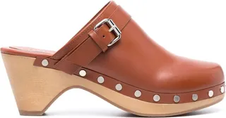 Brown Titya 80 Leather Clogs