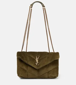 Puffer Toy suede shoulder bag