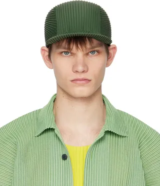 Homme Plissé Issey Miyake Green Pleats Cap